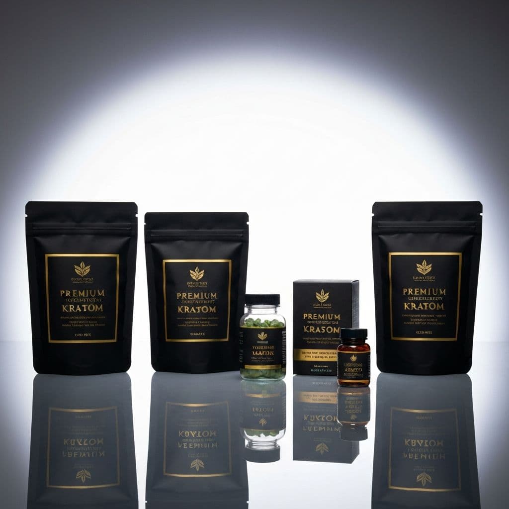 Premium kratom products display